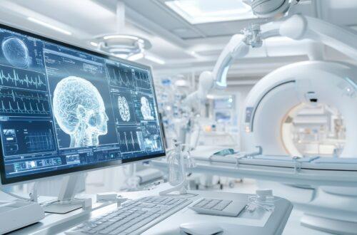Monitor mit MRT-Scans und medizinischer Diagnosetechnik | FDA Zulassung